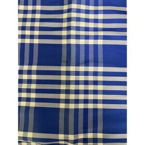 BRUNSCHWIG and FILS Robin Blue Silk Plaid Bristol Fabric 44"x88" ret. 237/yd